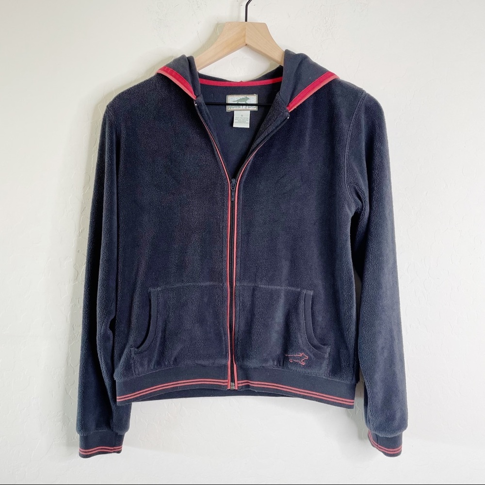 HORNY TOAD Fleece Gray Zip Up Jacket